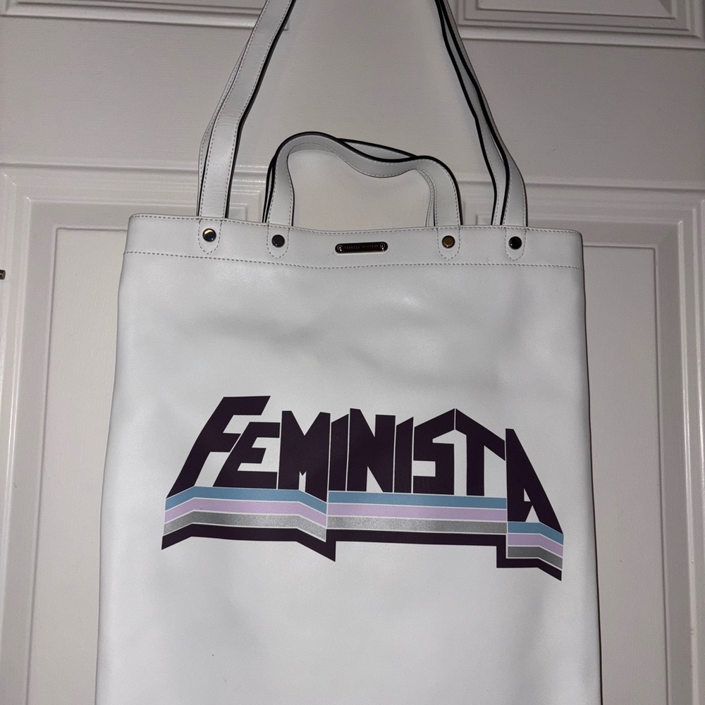 Rebbeca Minkoff White Feminista Tote Bag